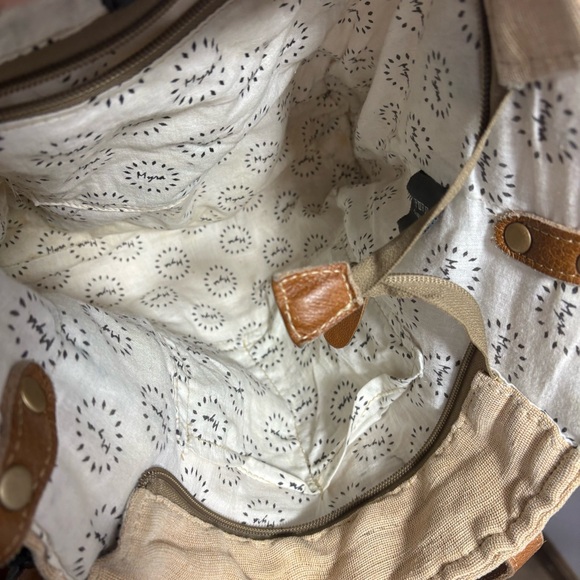 Myra Bag Tan Canvas Tote with Leather Straps - Picture 7 of 11